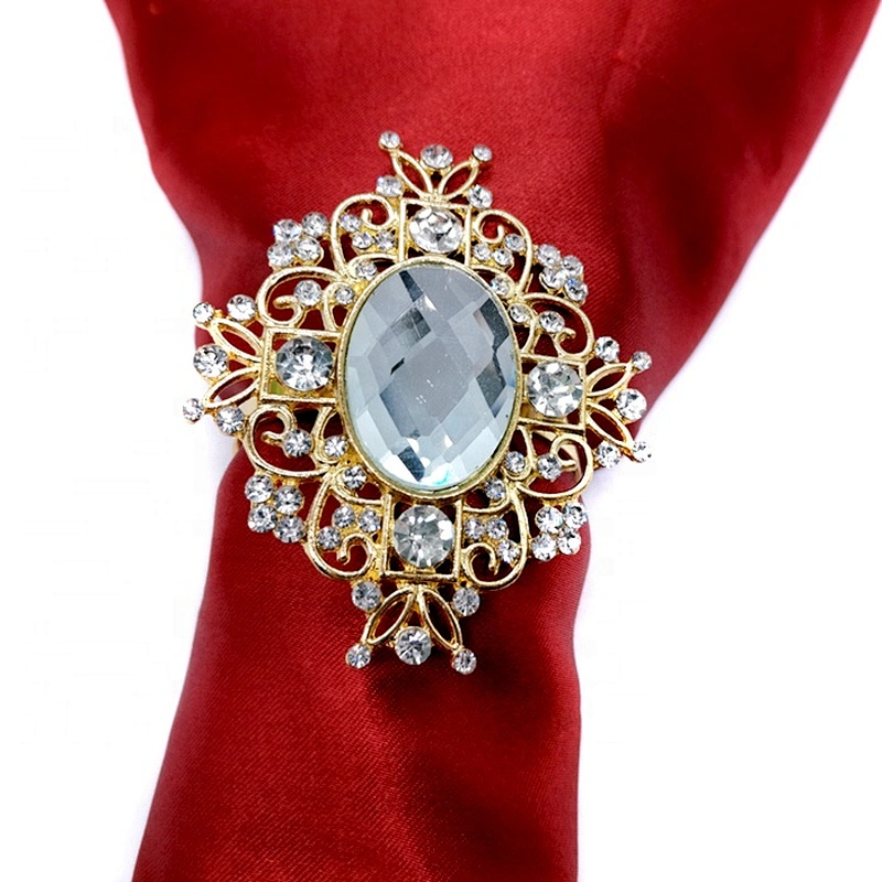 2020 Wholesale Gold alloy rhinestone Napkin Ring for Table Decoration