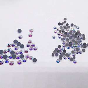 Gold Supplier Clear Crystal AB Glass Stones Multi Sizes 3D Nail Art Flat Back Hot Fix Rhinestone