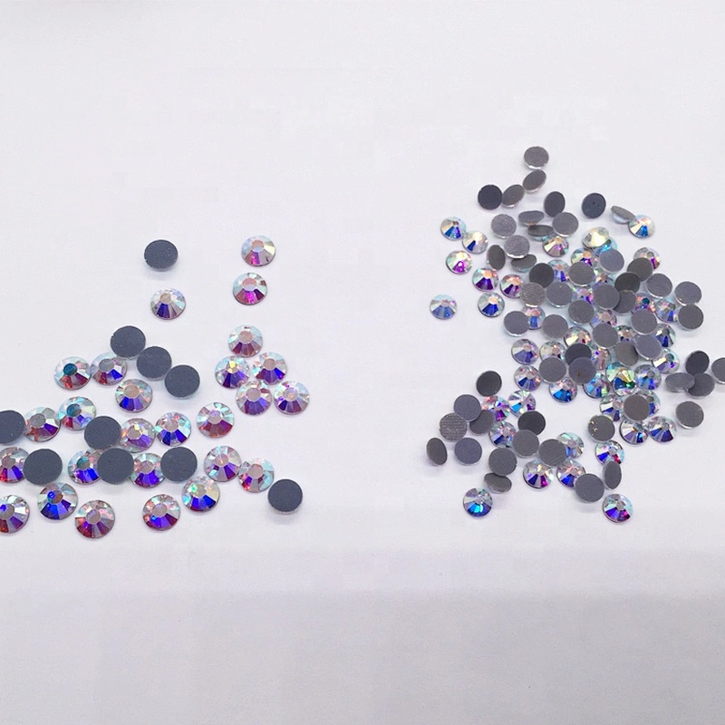 Gold Supplier Clear Crystal AB Glass Stones Multi Sizes 3D Nail Art Flat Back Hot Fix Rhinestone