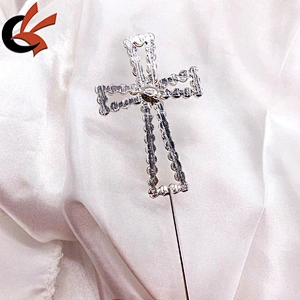 wedding decoration clear crystal 6cm height cross rhinestone cake topper