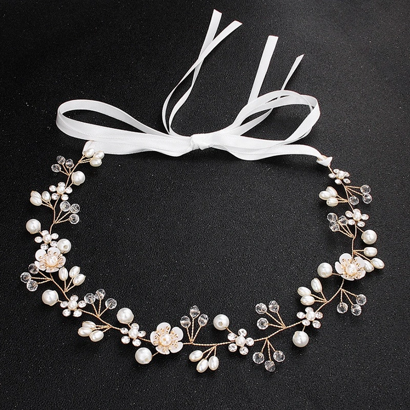 2020 handmade pearl crystal bead rhinestone fancy hair accessories