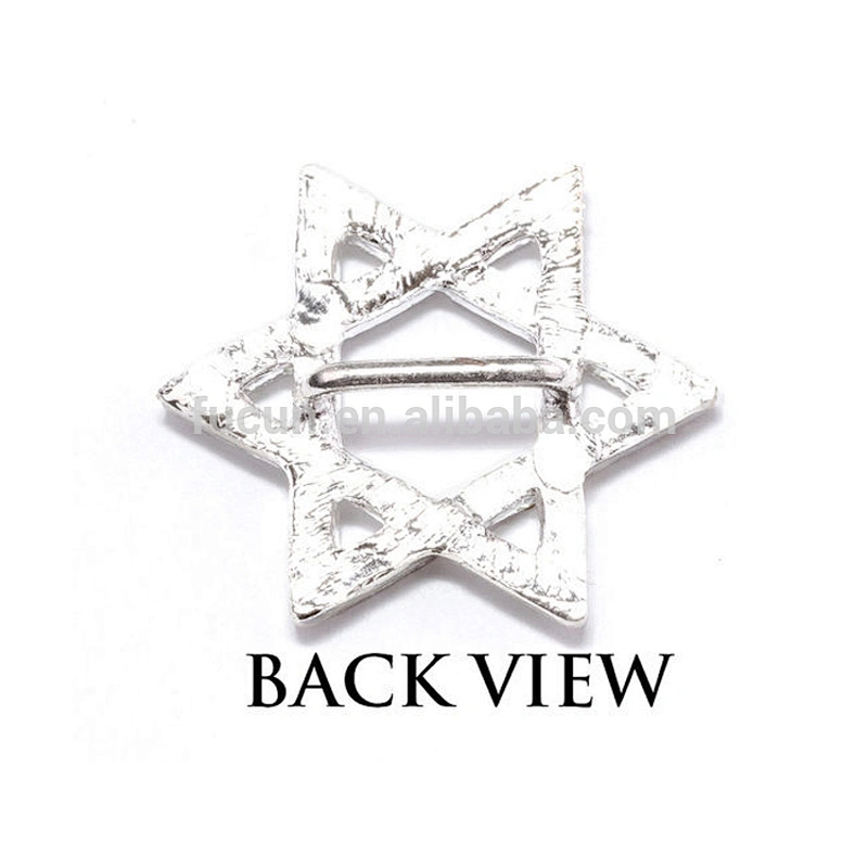 Wholesale Rhinestone Star of David Ribbon Slider Buckle