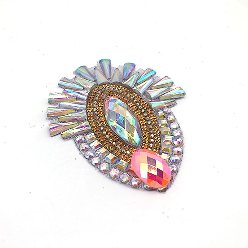 China Carnival costume supplier iron on Patches with Rhinestone