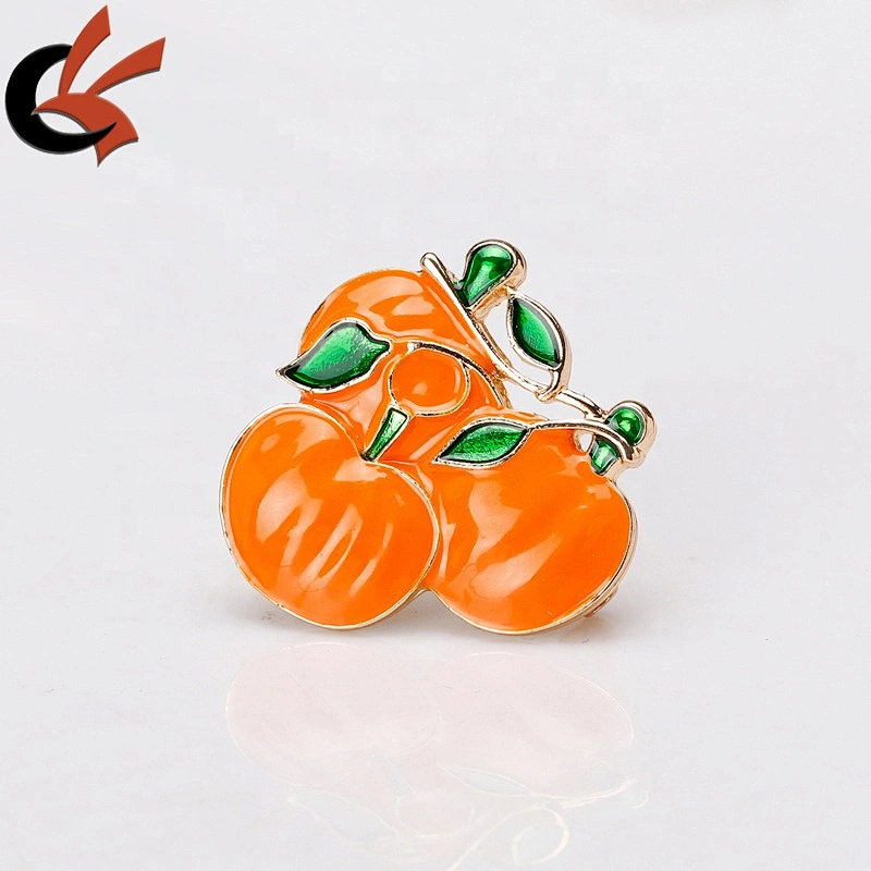 Halloween Pumpkin Brooch New Alloy Green Leaves Orange Enamel brooch pin
