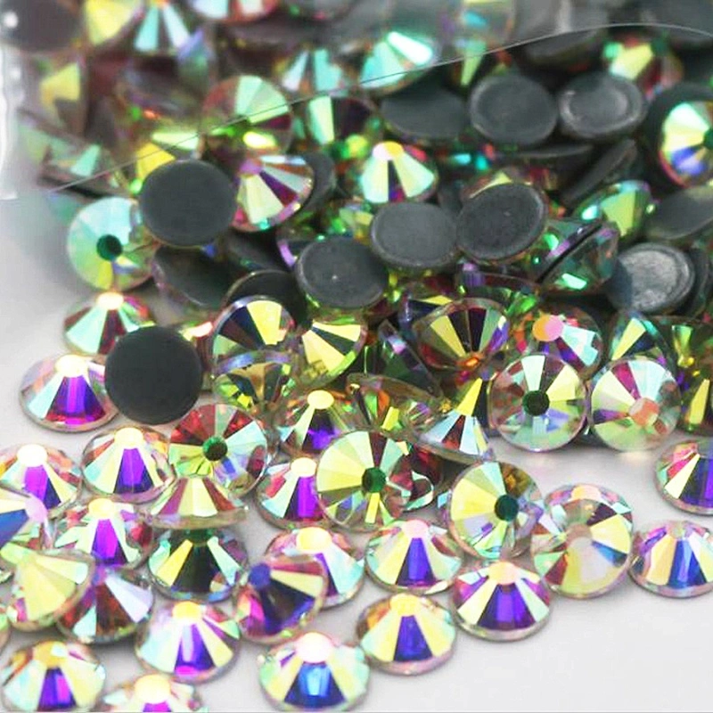 factory wholesale bulk crystal AB non-hotfix silver base rhinestone transfer hot fix strass motif rhinestone