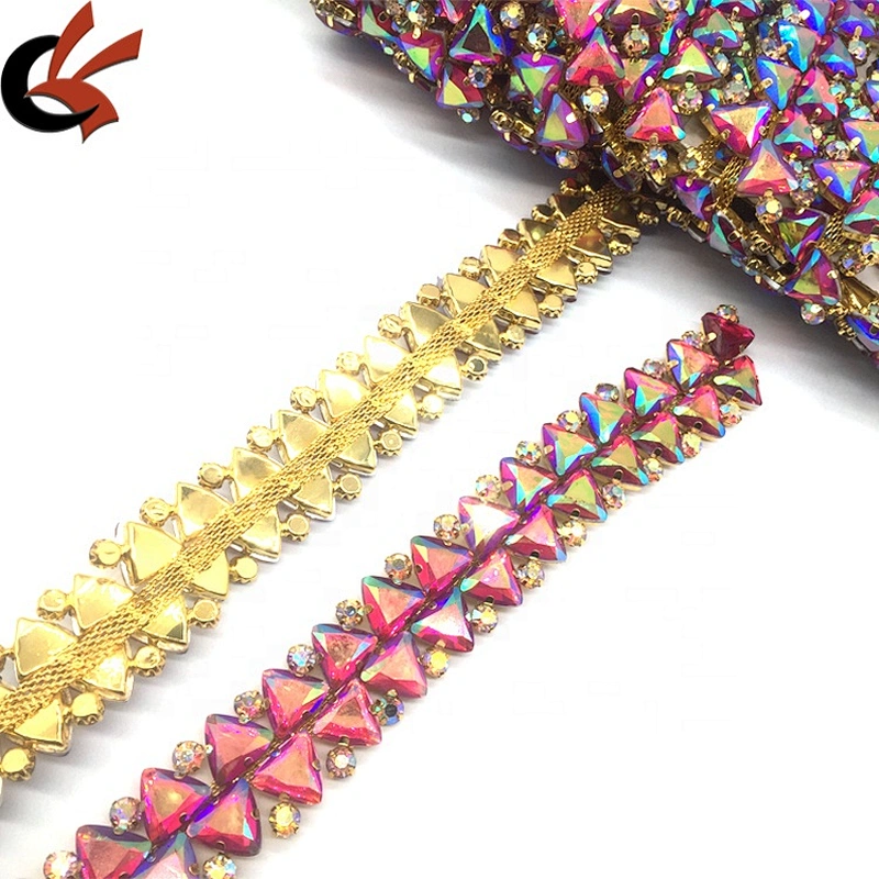 2021 New Arrival AB Crystal Beads Bridal Rhinestone Trim For Decorative Wholesale Fancy Dress