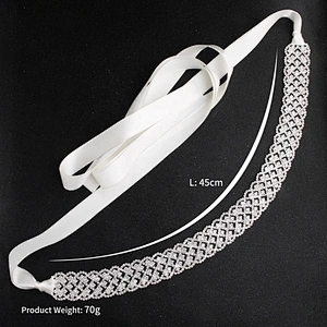 2020 hot sale Luxury custom rhinestone appliques rhinestone ribbon belt