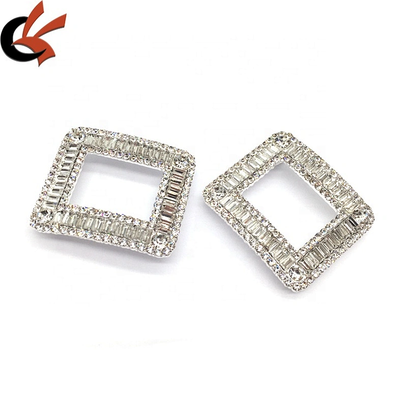 Custom Stocked Antique Metal Shoe Accesorios Para Calzado Silver Hardware Parts Rhinestone Shoe Buckles