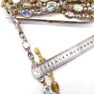 Bulk wholesale Newest gold crystal trimming for apparel