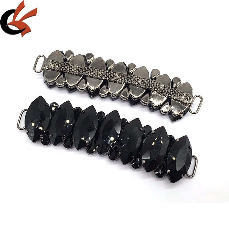 New Making Arrival Black Glass Beads Bikini Connectors Solid Color Bikini Swimwear Ornament Buckle