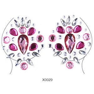 Customized New products crystal nipple sticker Colorful Breast Jewels rhinestone Tattoo Sticker for Rave Party