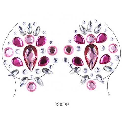 Customized New products crystal nipple sticker Colorful Breast Jewels rhinestone Tattoo Sticker for Rave Party