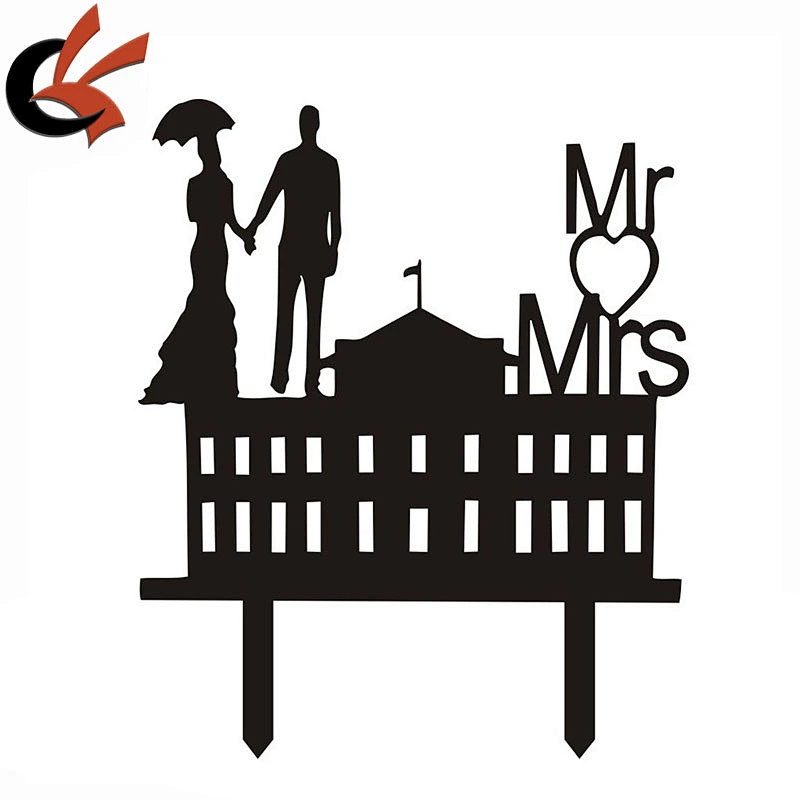 New Romantic Wedding Acrylic Cake Topper MR MRS Lovely Wedding Decoration