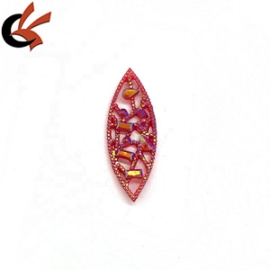 AB shinning colors eye shape hollow sew on resin rhinestone