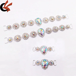 wholesale fashion swimsuit silver set crystal rhinestone bikini connector for bodybuilding competition