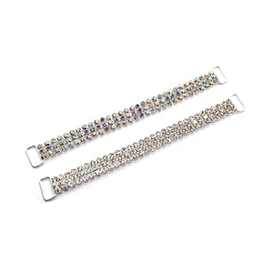 Silver/Gold Clear AB Wholesale Trendy Rhinestone Pave Bikini Connector For Women Swimwear