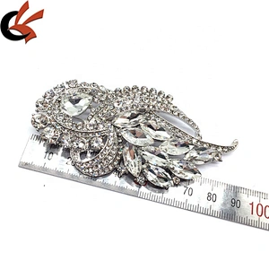 Handmade silver nickel women fashion latest new granny chic crystal metal brooch pin