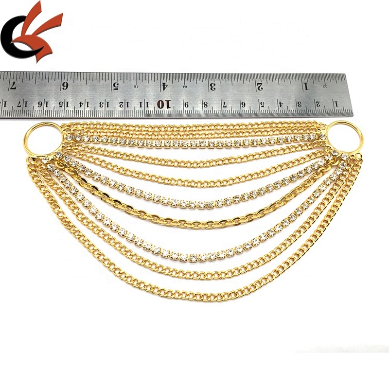 Custom Fashion Man-made Diamond Swimwear Europe Female Bikinis Ornament Hanging Cycle Chain Rhinestone Connector