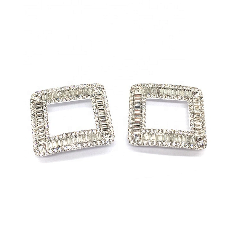 Custom Stocked Antique Metal Shoe Accesorios Para Calzado Silver Hardware Parts Rhinestone Shoe Buckles