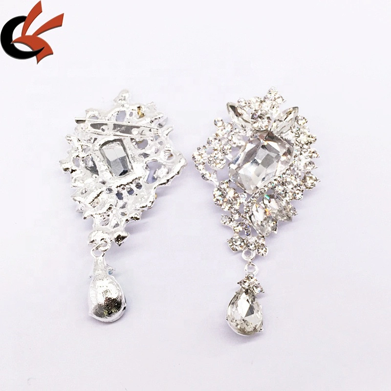Women wedding vintage ladies designer customize crystal silver brooch rhinestone lapel pin