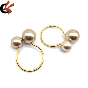 New product 2021 trendy wedding feast handmade champaign gold pearl napkin ring for western restaurant