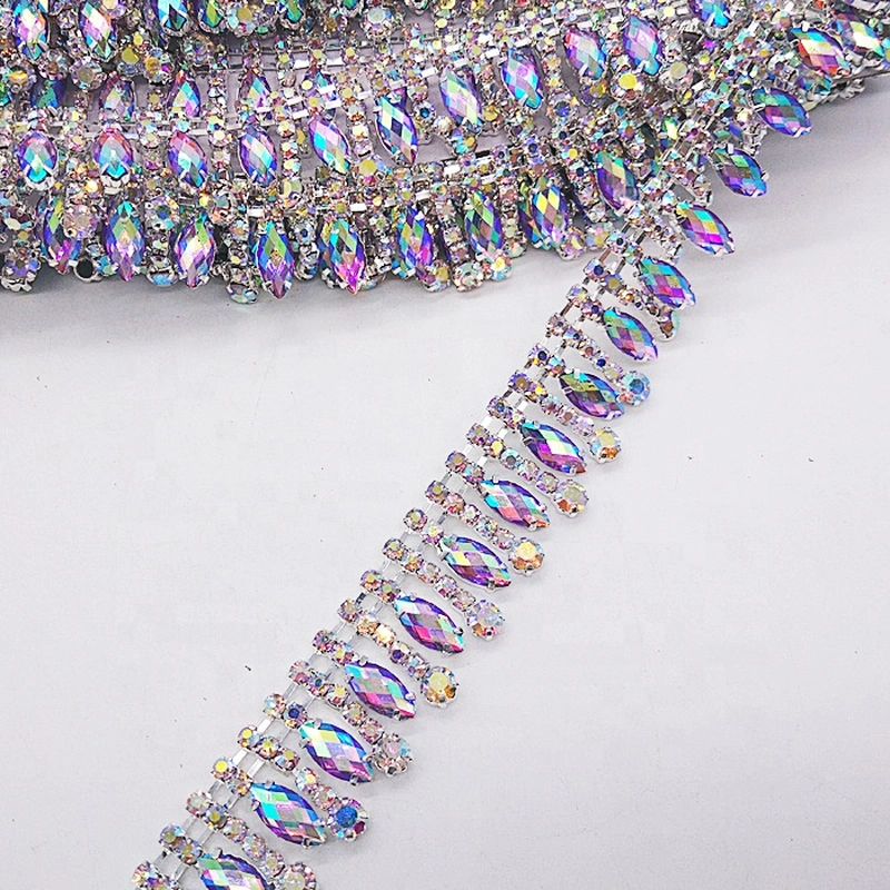 Hot sale jewelry brass chain rhinestone cup chain