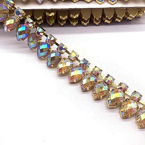 Glitter Crystal Rhinestone Chain Trim metal trim for Sewing Crafts DIY Decoration