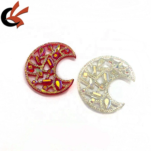 various colors to choose Crescent Moon hollow  sew on resin loose rhinestones