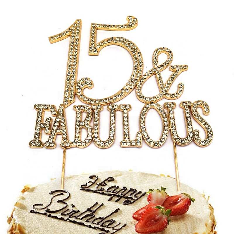 Premium Crystal Rhinestones Gold 15 16 18 40 50 & Fabulous Rhinestone Cake Topper