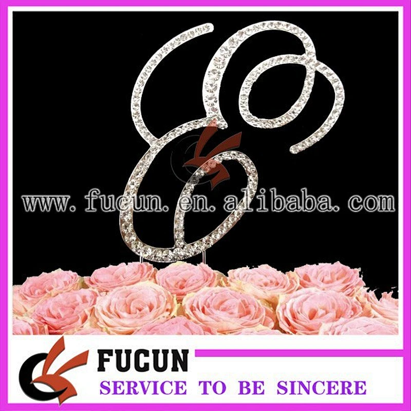 wholesale diamond rhinestone monogram cake topper wedding centerpieces