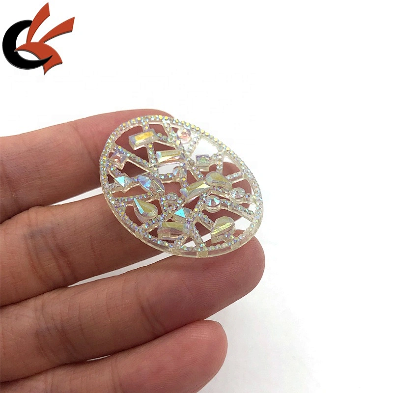 Oval shape hollow white AB resin loose rhinestones