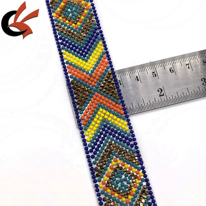 New design Retro Style crystals hot fix rhinestone tape for fashion dress