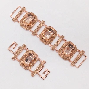 2021 high style rose gold metal light peach jewelry bikini connectors for contest swimsuit