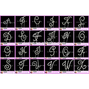Crystal diamond monogram rhinestone cake toppers for wedding souvenir wholesale