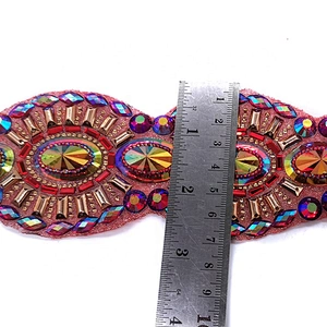 Wholesale Carnival Dress Decorative Hot Fix Resin Rhinestone Trimming Motif