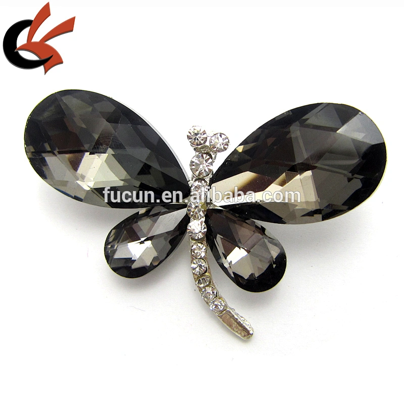 Dragonfly Colours Austrian crystal rhinestone silver Brooch