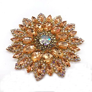 latest designs topaz sapphire red green purple color large brooch