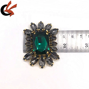 Vintage style Green diamante crystal shoes clips