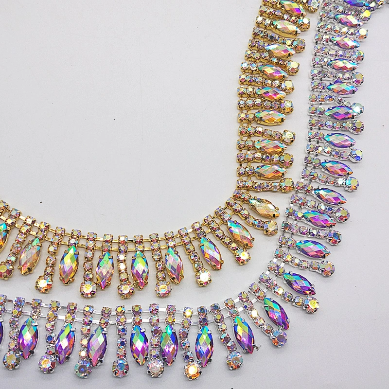Hot sale jewelry brass chain rhinestone cup chain