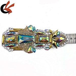 Wholesale Carnival colors crystal rhinestone iron on patch appliques