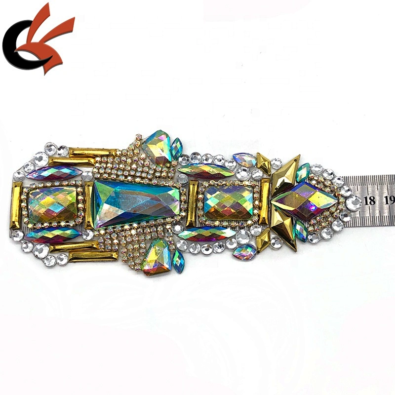 Wholesale Carnival colors crystal rhinestone iron on patch appliques