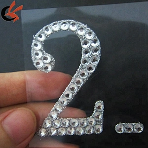 5cm Large Diamond Glitter Wedding Date Door Bling BIRTHDAY AGE NUMBERS STICKERS