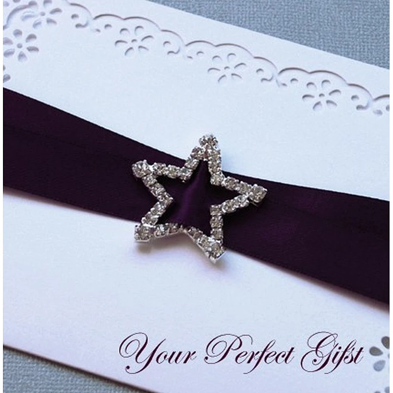 Wholesale Rhinestone Star of David Ribbon Slider Buckle