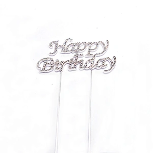 Bling Cake Topper Happy Birthday crystal Topper Birthday Party Cake Decoration