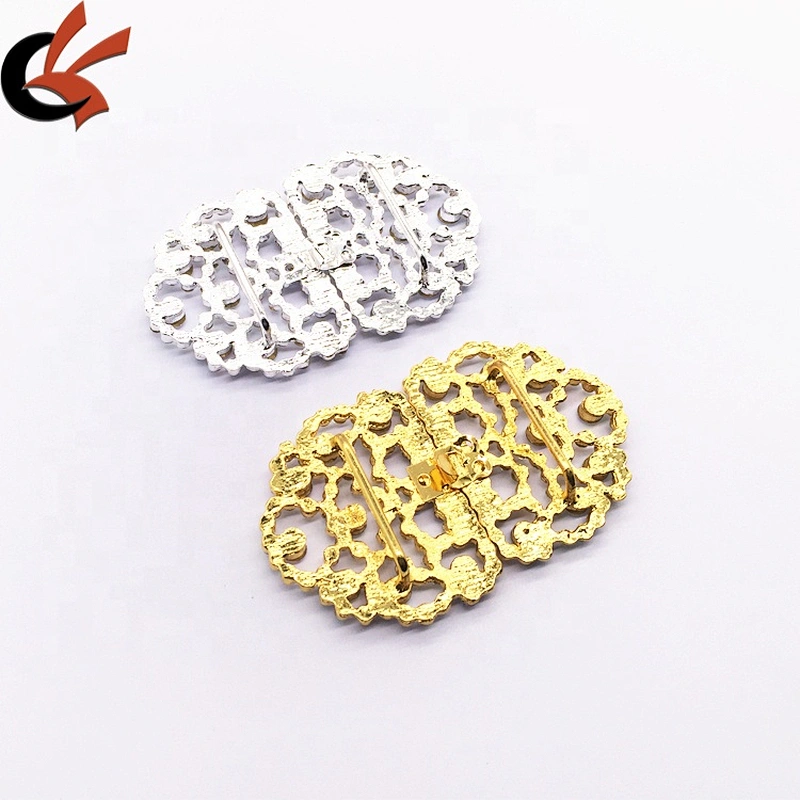 Cheap custom fashion gold and silver shiny ab make rhinestone belt buckle for wedding dress
