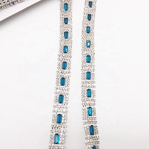 Crystal Rhinestone Main Stone Blue Glass Silver Plated Jewelry Trimmings