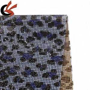 Wholesale Leopard Print Hotfix Rhinestone Sheet Mesh