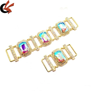 (20 sets/lot)2020 Hot Sale Fashion One Set Style Swimsuit Accessory Metal Glass Crystal AB Jewelry Bikini Connectors