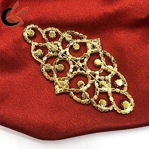 Gold clear crystal rhinestone appliques