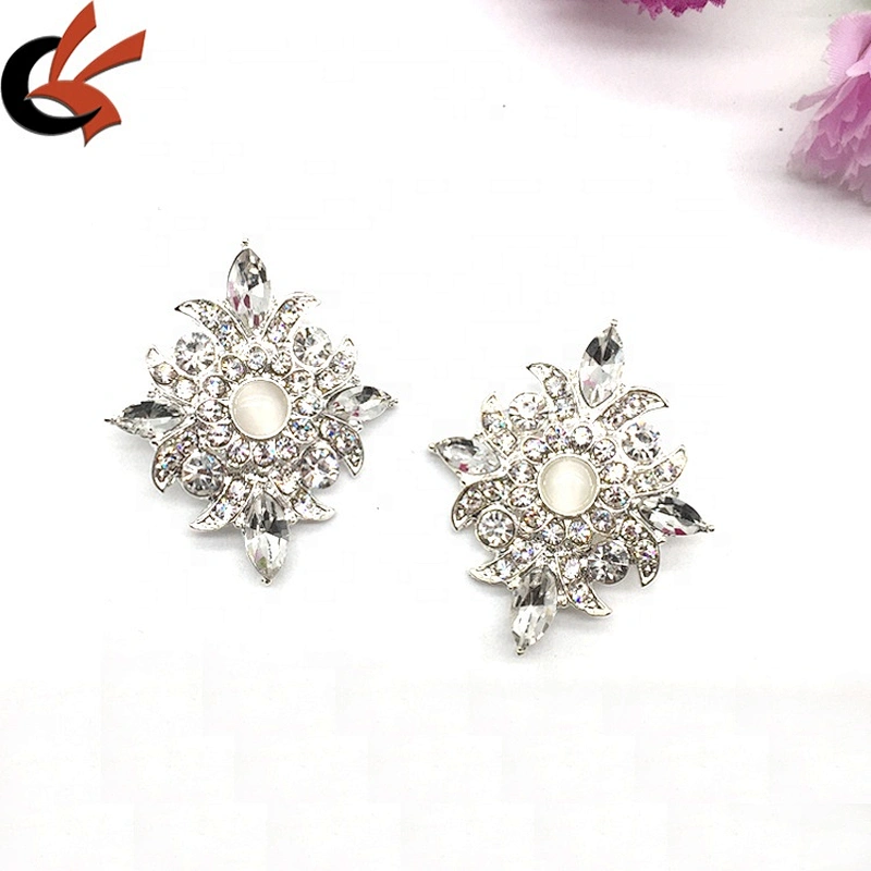 Custom Vintage Design Cloth Coat Colored Metal Setting Rhinestone Crystal Button For Clothing Accessories